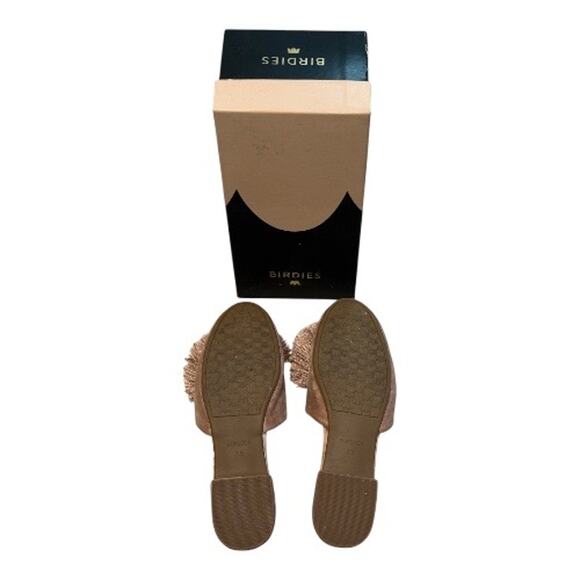 Birdies 7.5 Songbird Pom Pom Slides Velvet Blush Pink Mules Slipper Flats Tassle - Picture 8 of 11